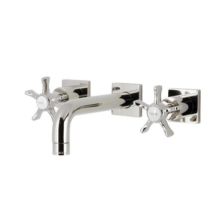 Hamilton Two-Handle Wall Mount Bathroom Faucet, Polished Nickel