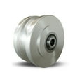 thumbnail image 1 of Hamilton U-Grooved Wheel 4"x2" - Stainless Steel, 2 1/2" Hub, 1/2" Precision Bearing for 1 1/4" Track - Heavy-Duty, Corrosion-Resistant, 1 of 2
