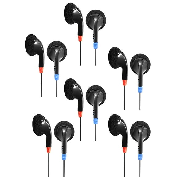 HamiltonBuhl Ear Bud Headphone, Pack of 6