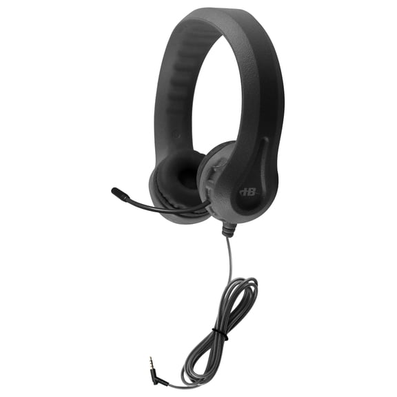 HamiltonBuhl Kids Black Flex-Phone TRRS Headset with Gooseneck Microphone