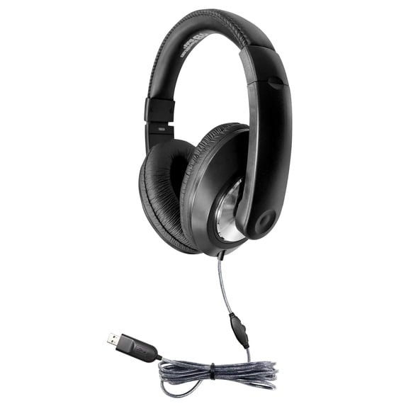 HamiltonBuhl Smart-Trek Deluxe Stereo Headphone with In-Line Volume Control and USB Plug