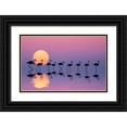 thumbnail image 1 of Hamiti, Bess 14x10 Black Ornate Wood Framed with Double Matting Museum Art Print Titled - Family Flamingos, 1 of 4