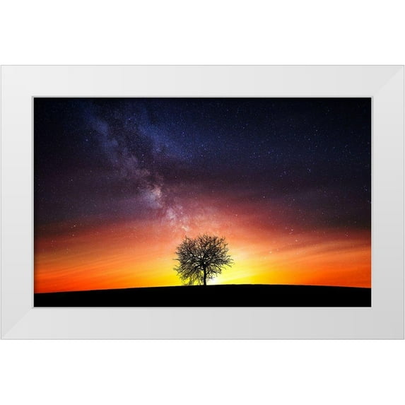 Hamiti, Bess 32x21 White Modern Wood Framed Museum Art Print Titled - Milky Way