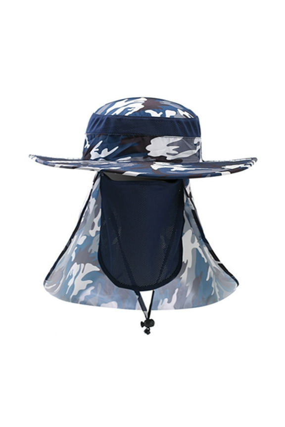 Baseball Cap,Wide Brim Hats,Men Womens Mountaineering Fishing Camouflage Hood Rope Outdoor Shade Foldable Casual Bucket Hat,Sun Hats,Hats for Men Navy