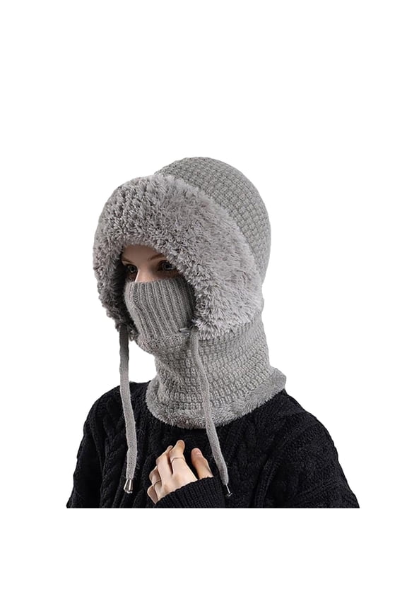 Baseball Cap,Wide Brim Hats,Winter Knitted Hat Warm Cycling Ski Women Windproof Hood Heavyweight Thermal Fleece,Sun Hats,Hats for Men Grey