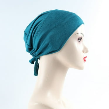 Hamky Baseball Cap,Wide Brim Hats,Women's Muslim Elastic Band Ethnic Hijab Solid Color Adjustable Small Cap Tube Cap Wrapped Turban Cap Lace Up,Scrub Cap,Hats for Women J