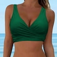 thumbnail image 1 of GZWYHT Bathing Suit for Women Tankini Tops for Women Women Swimwear Tops Underwire Full Coverage Bikini Top Up Swim Crop Top Tie Back Bathing Suit Tops Womens Swimsuits Women Beach Fashion Green L, 1 of 4