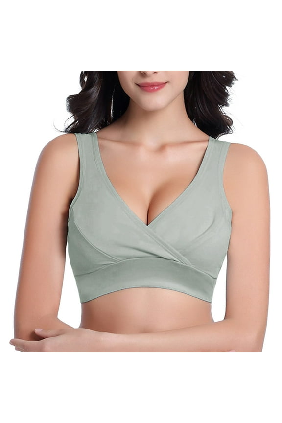 Bras for Women,Bralettes for Women,Womens Nursing Maternity Bra Front Wraps Breathable Wire Sleep Nursing Bra Breastfeeding Tank Maternity Bras,Wireless Bras,Full Coverage Bra Grey XXL