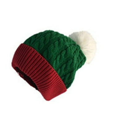 Hamky Christmas Hat Winter Hats for Women Plush Santa Hat Red And Green Flip Sequin Christmas Hat For Teenagers And Children Holiday Christmas Hat Holiday Party Hats Beret Hats B B