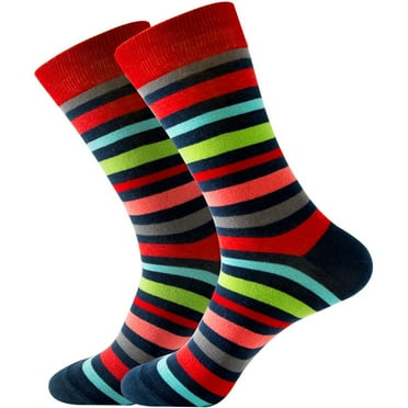Hamky Crew Socks for Women,Cute Socks,Adult Unisex Stripe Stripe Colorful Street Personality Medium Socks,Ankle Socks,Running Socks A