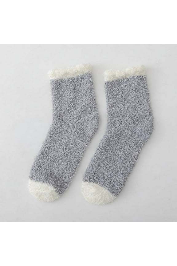 Fuzzy Socks,Ankle Socks,Fuzzy Socks For Women With Grips Plush Fuzzy Socks Sleep Cozy Socks Sleep Socks Winter Soft Fluffy Sock,Running Socks,Socks for Women Grey