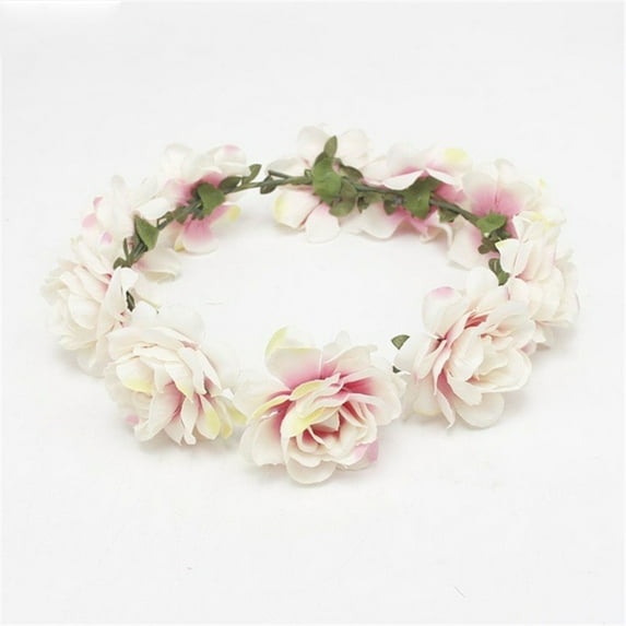 Hamky Hair Accessories,Wedding Hair Accessories,Women Bridal Flower Garland Headband Flower Crown Hair Wreath Halo,Hair Bands,Hair Tools White