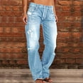 thumbnail image 1 of Hamky Jeans for Women Barrel Jeans Women Straight Leg Jeans For Women Ripped Low Waisted Jeans For Women Lounge Pants Women Jeans for Women Trendy Light Blue S, 1 of 4