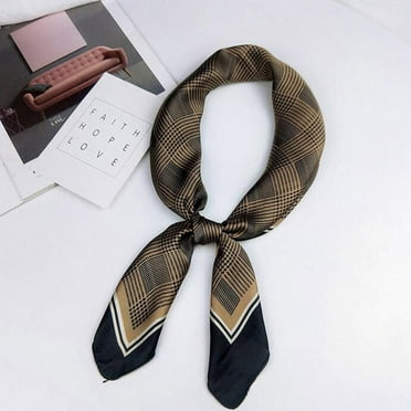 Hamky Scarf for Women,Scarves,Women's Satin Silk Feels Formal Square Neck Scarf Hair Wrapped Mother's Day Gift,Winter Scarf,Neck Scarf Coffee