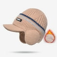 thumbnail image 1 of Hamky Trucker Hat,Baseball Cap,Men Winter Hat Fleece Lined Cuff Knit Hats With Visor Warm Earflaps Ski Cap,Golf Hat,Wide Brim Hats Khaki, 1 of 2