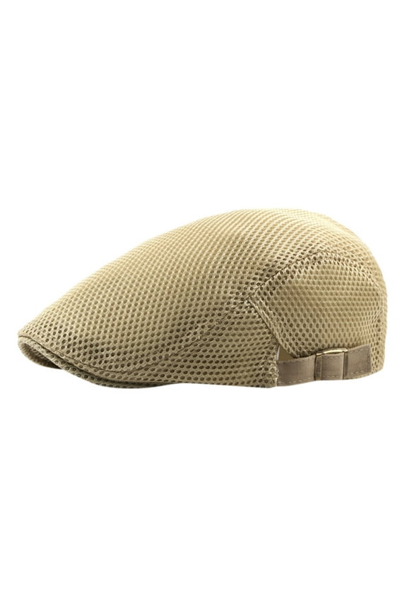 Winter Hats,Beanie,Men Breathable Mesh Summer Hat Newsboy Beret Ivy Cap Cabbie Flat Cap,Hiking Hat,Hunting Hat Beige