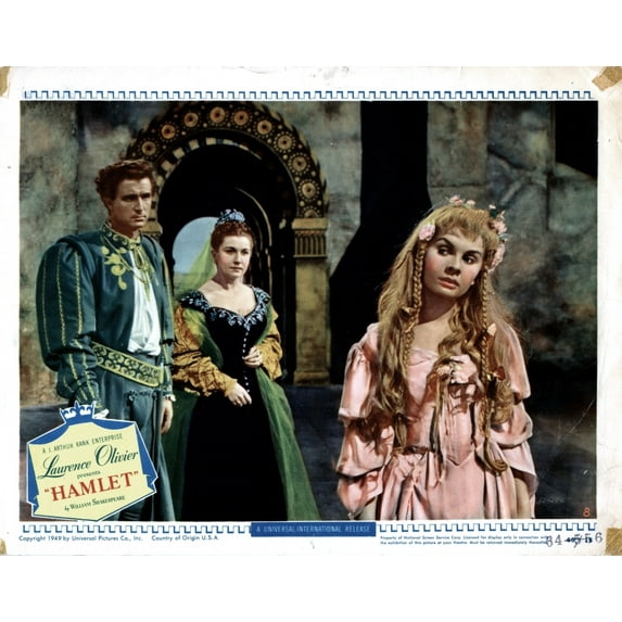 Hamlet From Left Norman Wooland Eileen Herlie Jean Simmons 1948 Movie Poster Masterprint (14 x 11)