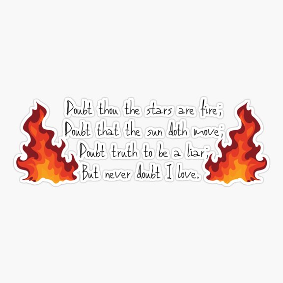 Hamlet Love Letter Stars Quote Sticker