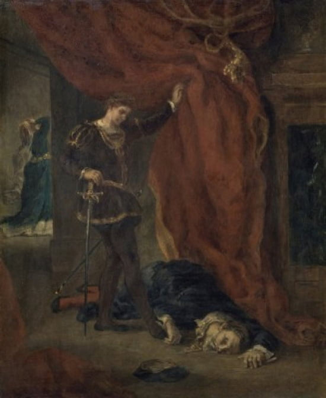 Hamlet in Front of the Body of Polonius Eugene Delacroix (1798-1863French) Musee St Denis Rheims Canvas Art - Eugene Delacroix (18 x 24)