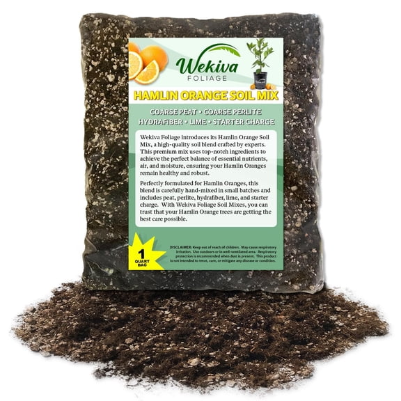 Hamlin Orange Tree Growing Soil Mix 2 Quarts - Custom Soil Blend Potting Mix for Hamlin Orange Trees Specially Developed by and for Professional Nursery Growers - Nutrient-Rich Formula