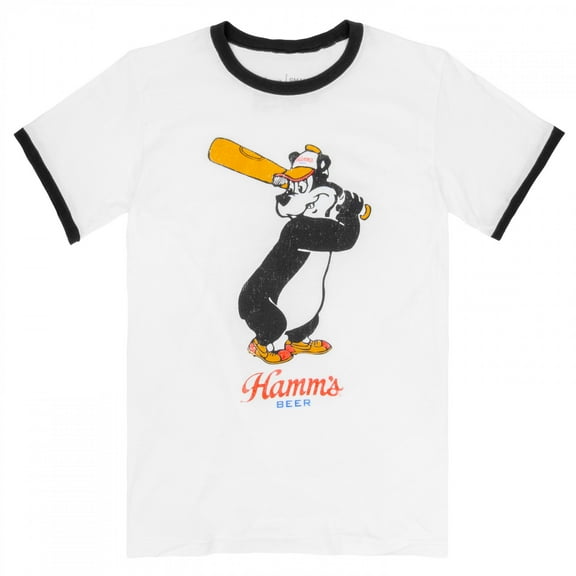 Hamm's Beer Batter Up Ringer T-Shirt-Medium