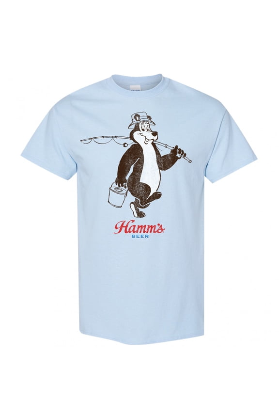 Hamm's Beer Bear Gone Fishin' T-Shirt-XLarge