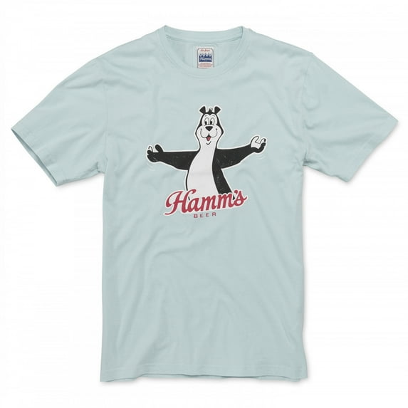 Hamm's Beer Bear Men's Light Blue T-Shirt-Large