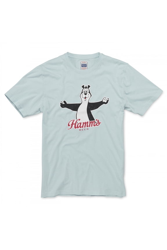 Hamm's Beer Bear Men's Light Blue T-Shirt-Small