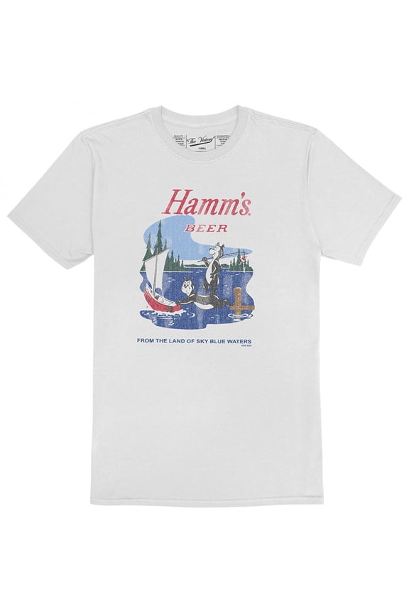 Hamm's Beer Bears at the Lake Retro Style T-Shirt-Medium