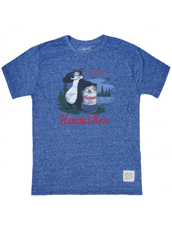 Hamm's Beer Classic Bear and Can Throwback Style T-Shirt-XLarge