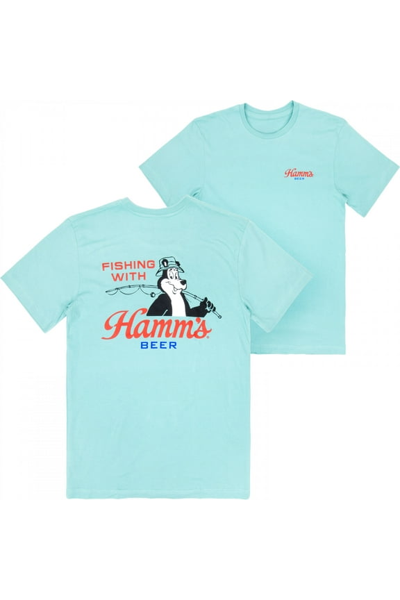 Hamms 898681-2xlarge Beer Fishing with Hamms Front & Back Print T-Shirt - 2XL
