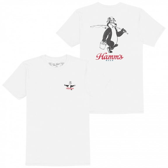 Hamm's Beer Gone Fishin' Front and Back Print T-Shirt-Small