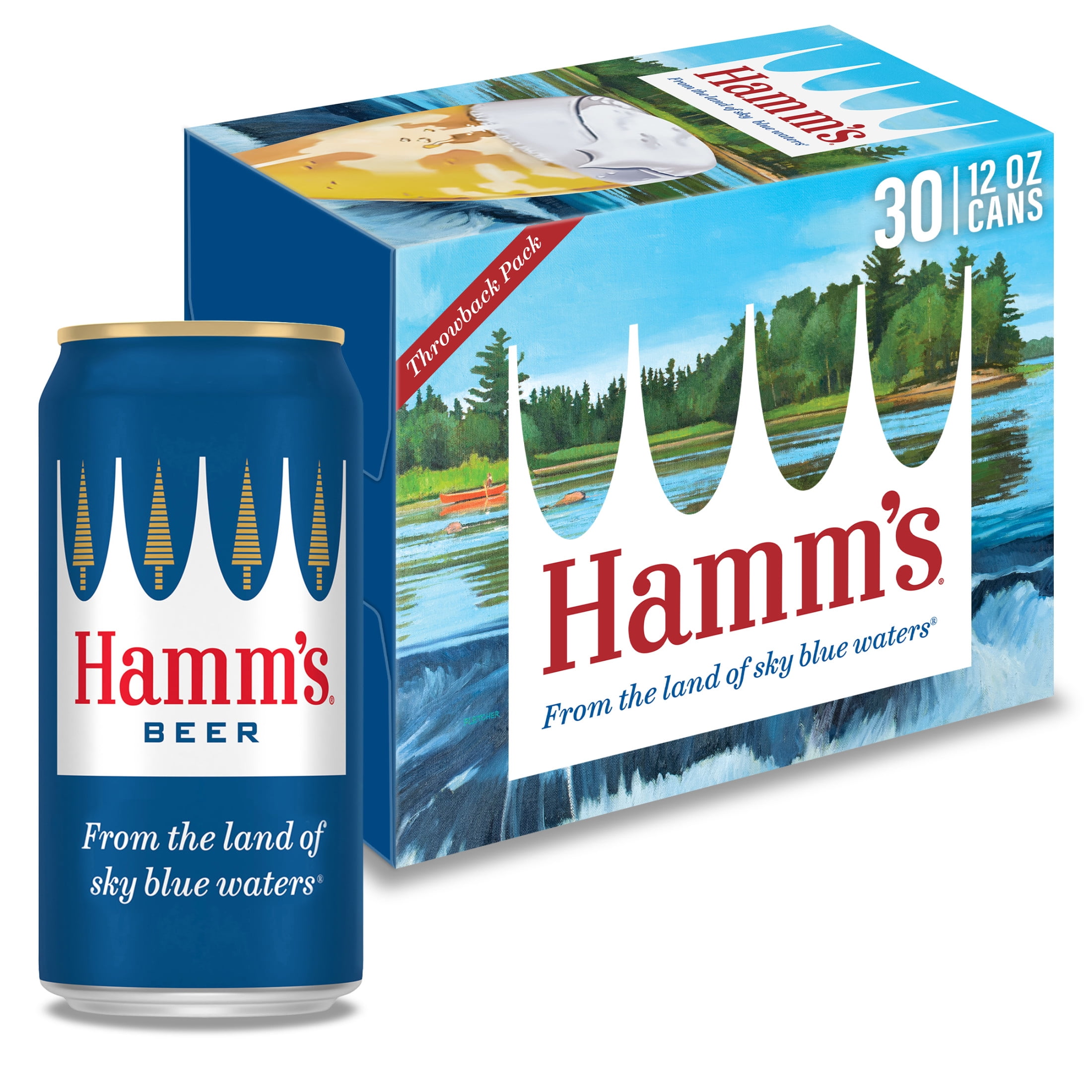 Hamm's Beer, 30 Pack, 12 fl oz Aluminum Cans, 4.7% ABV, Domestic Lager