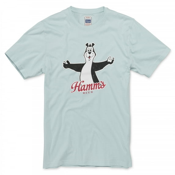 Hamm's Beer Bear Men's Light Blue T-Shirt-XLarge