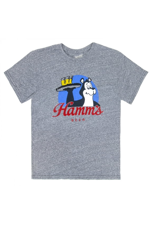 Beer Bear with Beer Tray Retro T-Shirt-Large