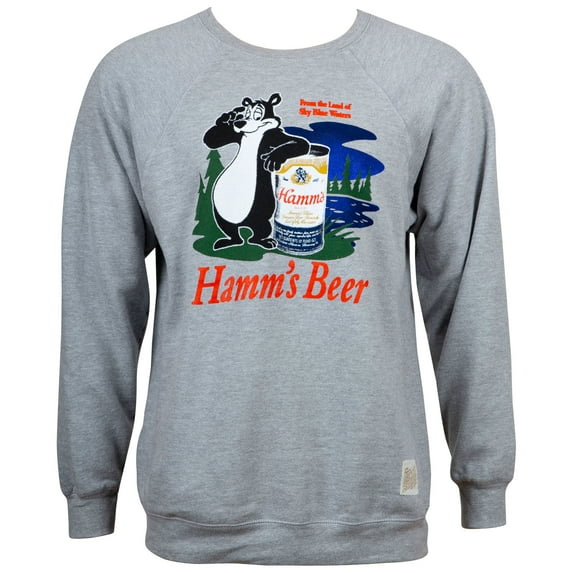 Hamm’s Beer Retro Bear Logo Men's Heather Grey Sweatshirt-2XLarge