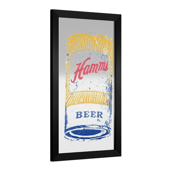 Hamm's Can Ready-To-Hang Black Framed Wall Mirror