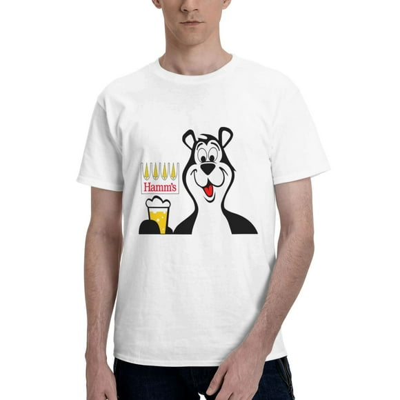 Hamm's T-Shirt Men's Fashion Topwear Short Sleeve Adult Causal Graphic Tee T-Shirt S