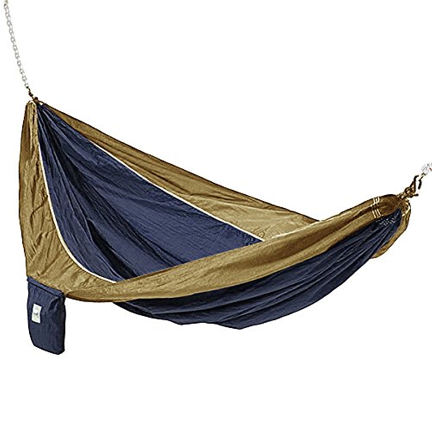 Brown and Blue Parachute Nylon Double Hammock