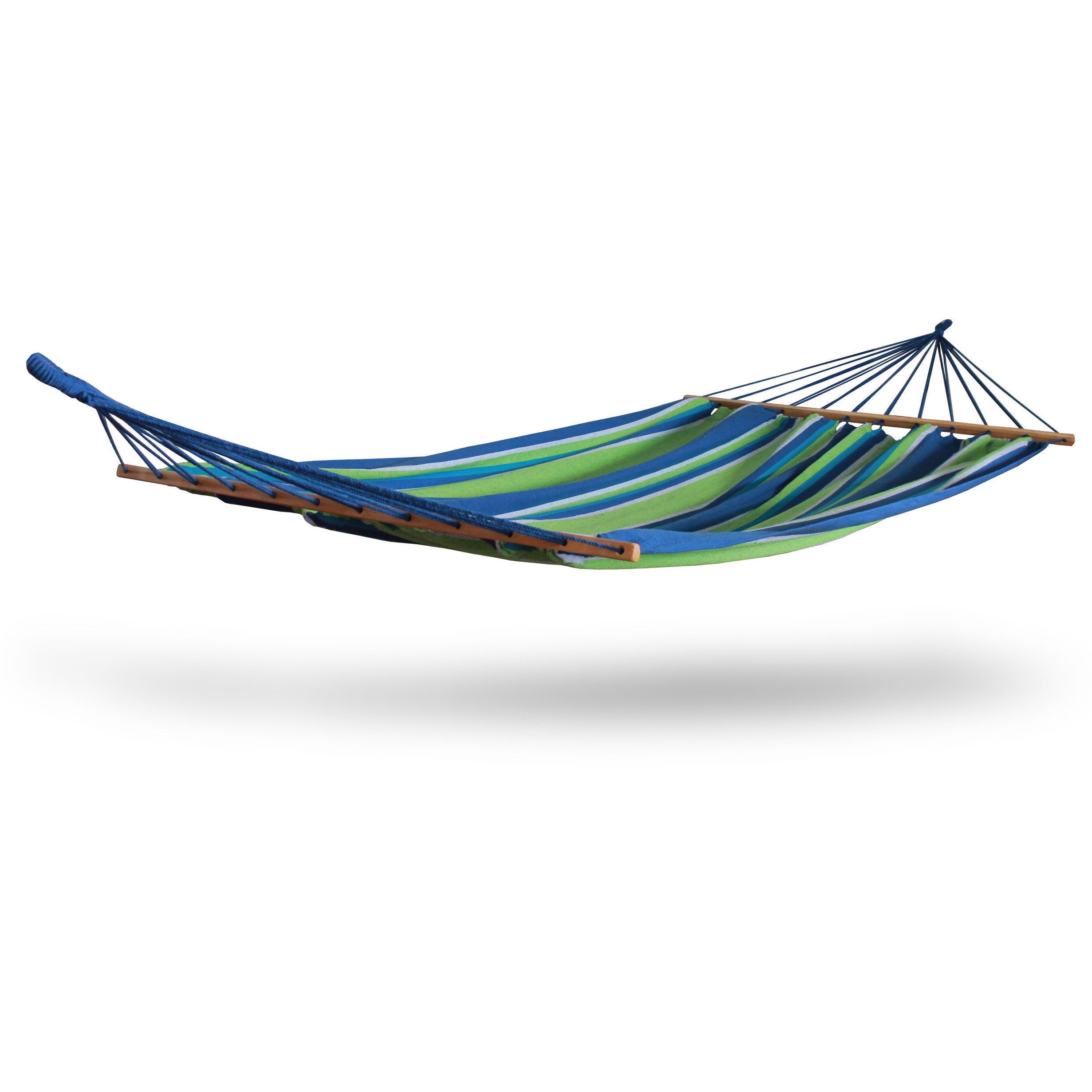 Hammaka Green and Blue Poly Cotton Brazilian Hammock