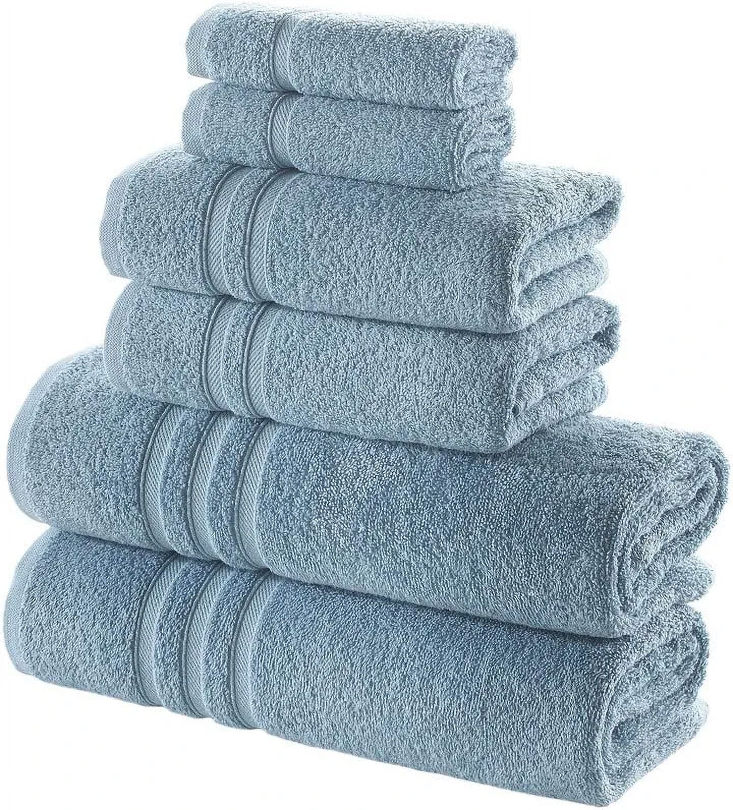 Cotton Paradise 6 Piece Towel Set for Bathroom, 100% Turkish Cotton Soft  Absorbent, 2 Bath Towels 2 Hand Towels 2 Washcloths, Aqua Blue