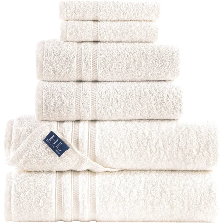 Hammam Linen Hand Towels Set Cool Grey Soft Fluffy, Absorbent and Quick Dry  Perfect for Daily Use 