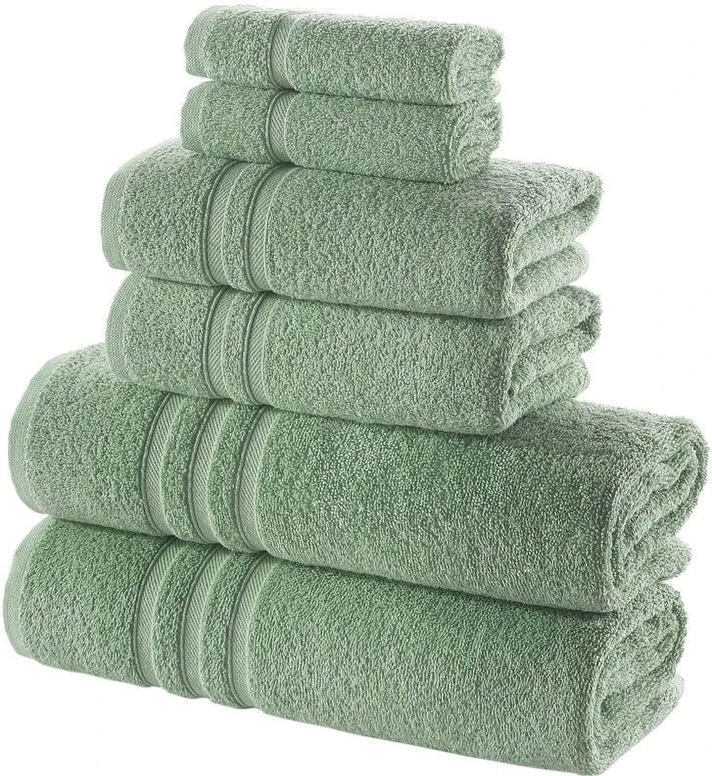 Homgreen Cotton Paradise The Best Brand Awards, 6 Piece Towel Set, Turkish  Cotton Soft Absorbent Towels for Bathroom, 2 Bath Towels 2 Hand Towels 2  Washcloths, Sage Green Towel Set 