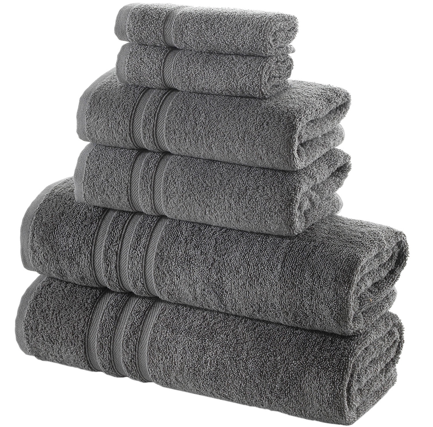 Lane Linen 6 PC Bathroom Towels Sets Clearance- 2 Large Bath Towels Set, 2 Turkish Hand Towels for Bathroom Clearance & 2 Wash Towels for Body