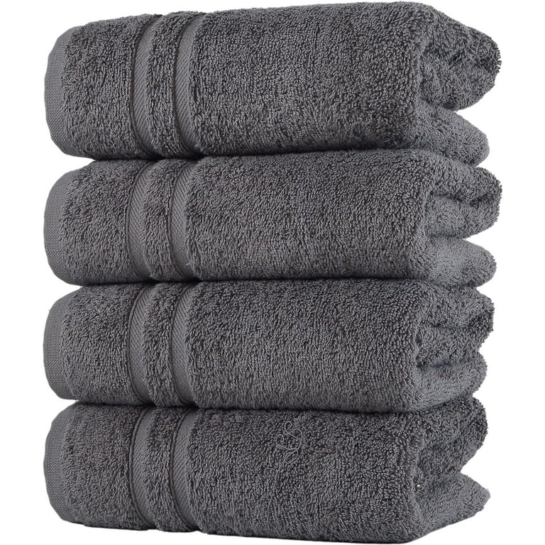 Hammam Linen Bath Towels 4 Piece Set Cool Grey Soft Fluffy