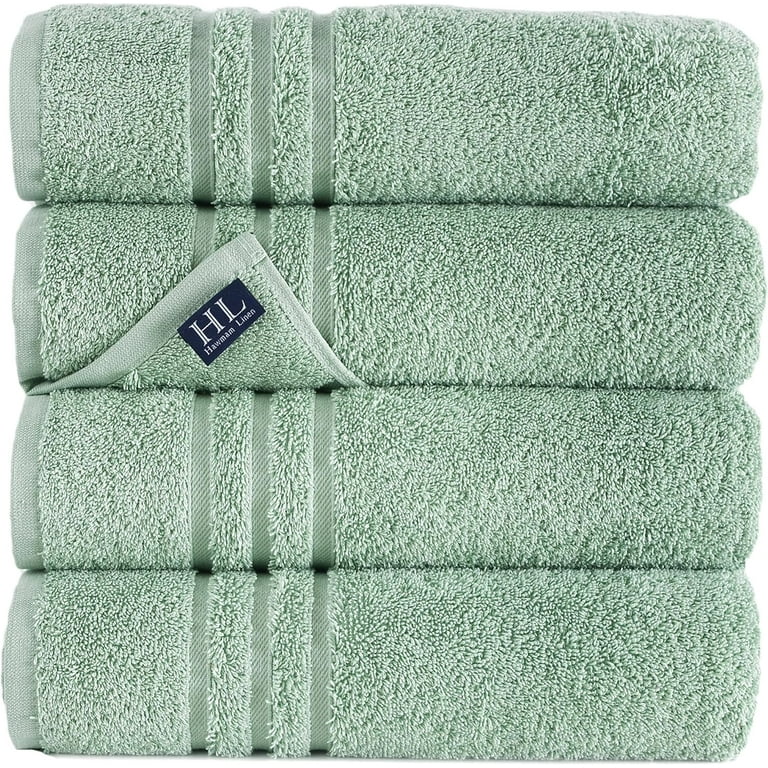 Hammam Linen White Bath Towels Set 6-Piece Original Turkish Cotton Soft, Absorbent and Premium Towel for Bathroom and Kitchen 2 Bath Towels, 2 Hand