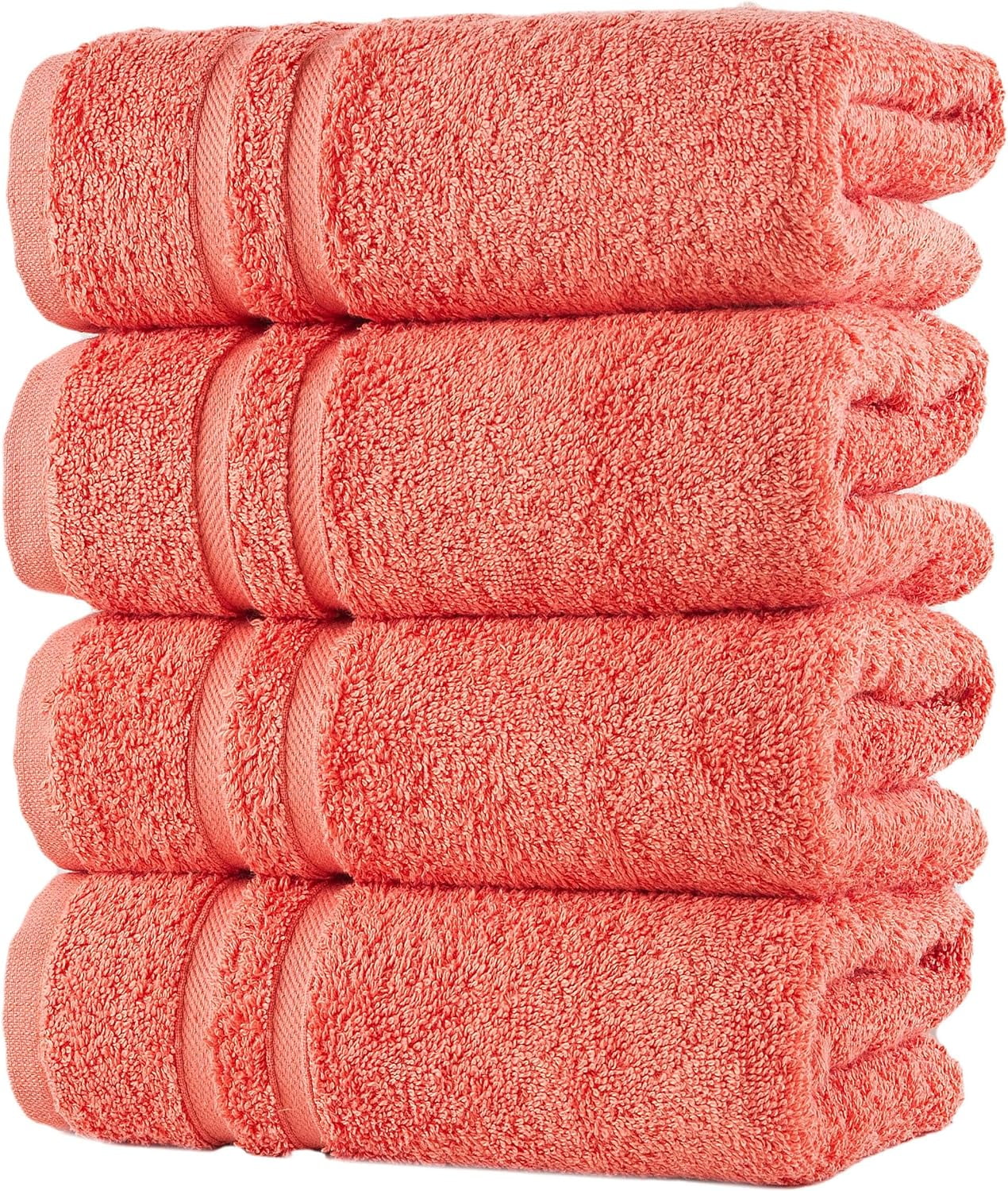 Hammam Linen Orange Hand Towels Set of 4 Luxury Cotton Hand Towels