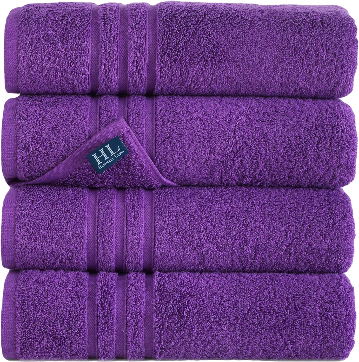 Peshkul Premium Luxury Collection Turkish Bath Towels 100% Cotton 27x54 | Set of 4 Soft Bath Towels for Bathrooms | Super Absorbent | Eco-Friendly