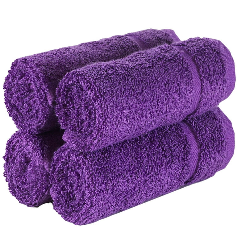 Hammam Linen Purple Hand Towels Set of 4 – Luxury Cotton Hand Towels for  Bathroom – Soft Quick Dry Towels 