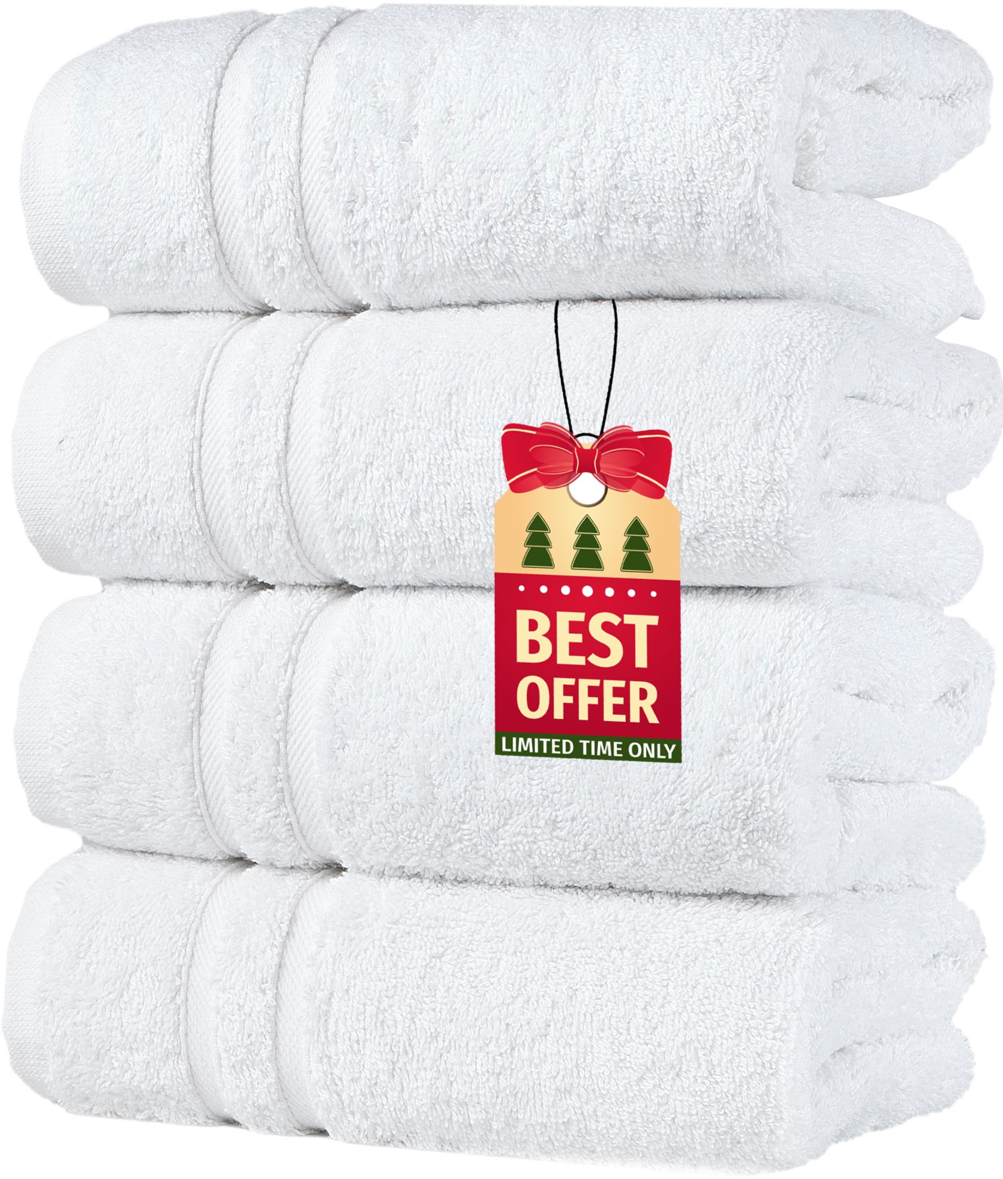 4-Piece Towel Set 2x Hand Towels 2x Bath Towels Premium Quick Dry